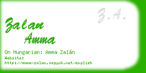 zalan amma business card
