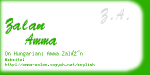 zalan amma business card